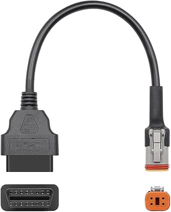 6-Pin To 16-Pin OBD2 Adapter Cable - Motorcycle Diagnostic Tool Compatible With Honda, Yamaha, KTM & More