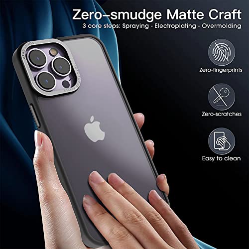 Image of eller sante Trans Armor for iPhone 14 Pro Case Cover, 6 Feet Drop, Metal Ring Camera Protection, Shockproof, Scratch Resistant, Slim, Compatible with iPhone 14 Pro Back Cover - Black