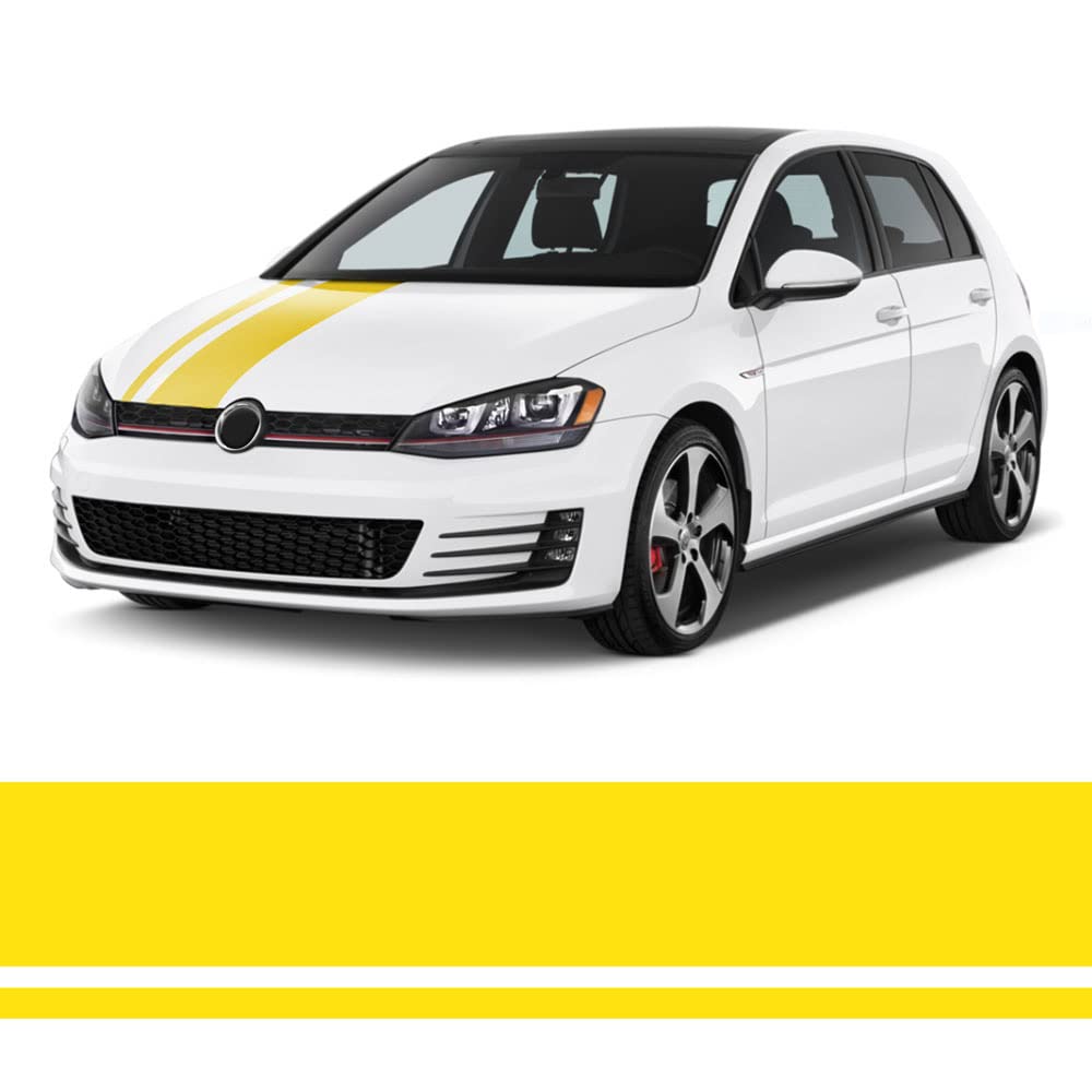 Quattroerre Racing Double Maxi Stripes, Yellow, 120 mm x 5 mt