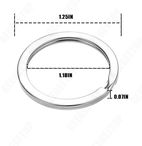 Miniatura 2 de GeeGeeTop 15 piezas de llaveros inoxidables llavero llavero placa de identificación de perro anillos planos llaveros divididos para el hogar llaves