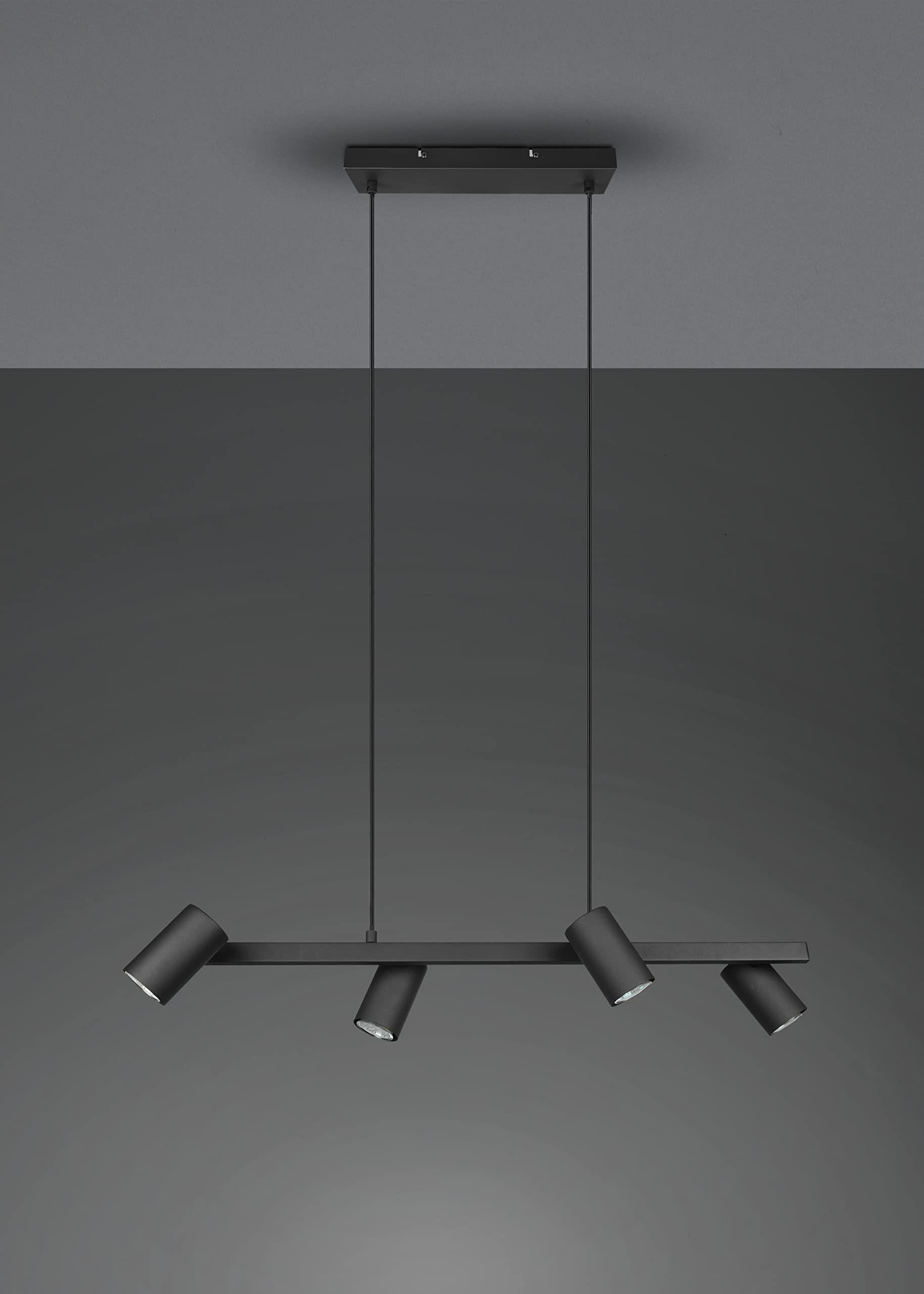 Trio Leuchten Pendelleuchte Marley 302400432, Metall Schwarz matt, exkl. 4x GU10