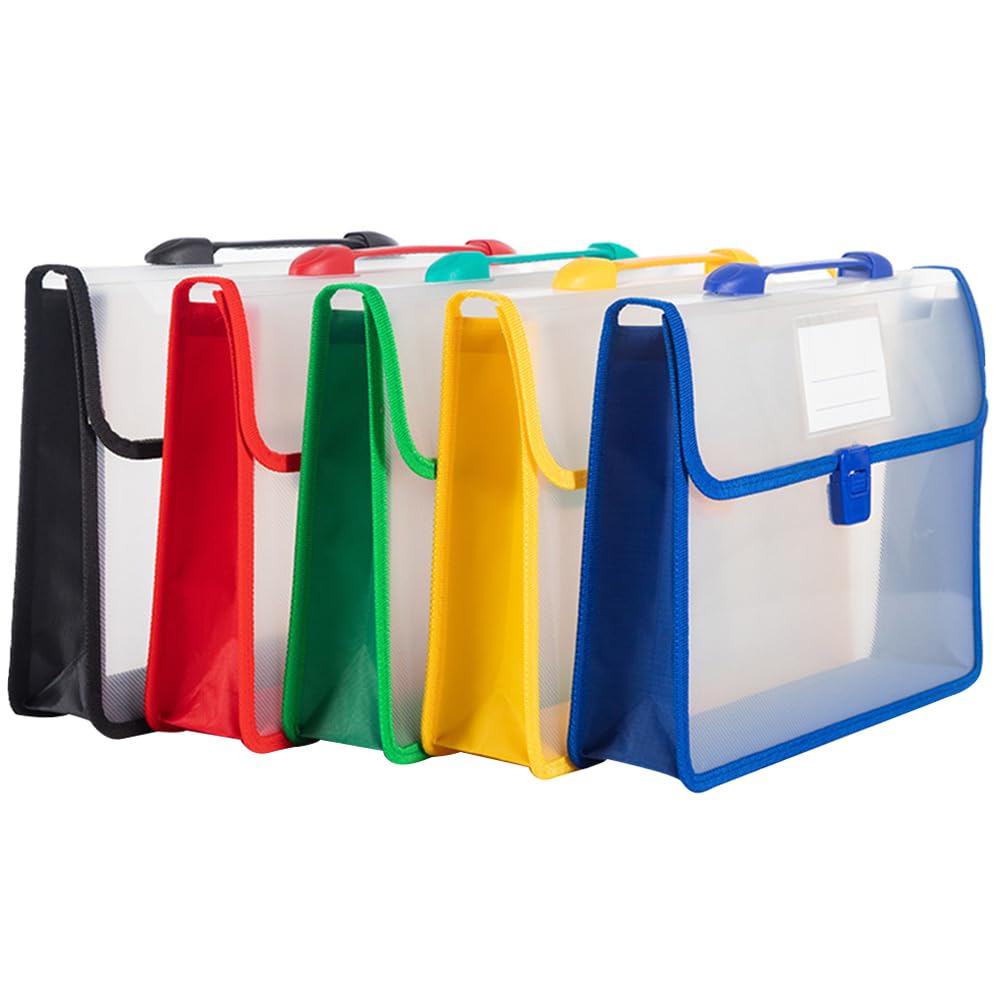 Ciieeo Borsa Porta Documenti A4 da Ufficio 5 Pezzi in Pp Resistente Grande Capacità e Design Verticale per Uomini e Lavoratori D'ufficio