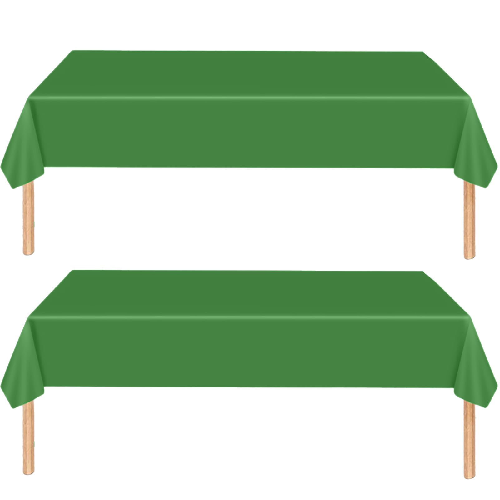 MOMAHUA 2P Party Tablecloths,Green Table Cloth for Birthday,137x274cm Extra Large Rectangle Waterproof|Oil-Proof|Easy Clean Table Cover,Solid Color Party Supplies Table Decors