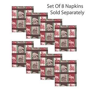 Newbridge Set of 8 Napkins, Country Rustic Wildlife Lodge Plaid Fabric Napkin, Woodland Moose, Bear and Cabin Napkins Newbridge Set of 8 Napkins Country Rustic Wildlife Lodge Plaid Fabric Napkin Woodland Moose Bear and Cabin Napkins