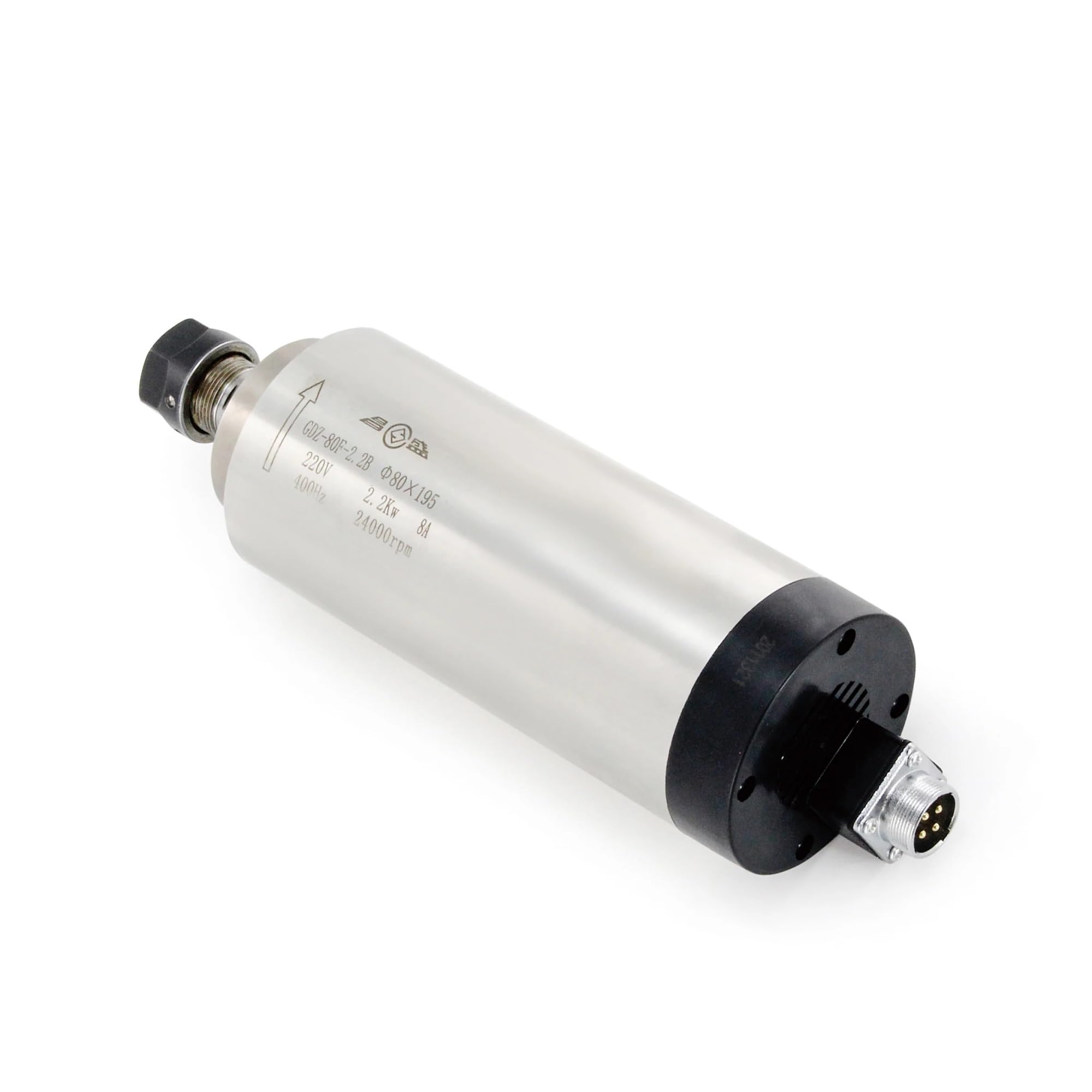 80 x 195 mm 2,2 kW 220 V ER20 silnik wrzeciona chłodzony powietrzem GDZ-80F-2.2B 4 stalowe łożyska kulkowe do drewna, metalu, zestaw frezowania