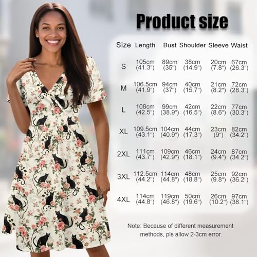 Image of Women's Summer Formal Dresses Short Sleeve Wrap V Neck Dresses Bridesmaid Wedding Guest Dress with Pockets