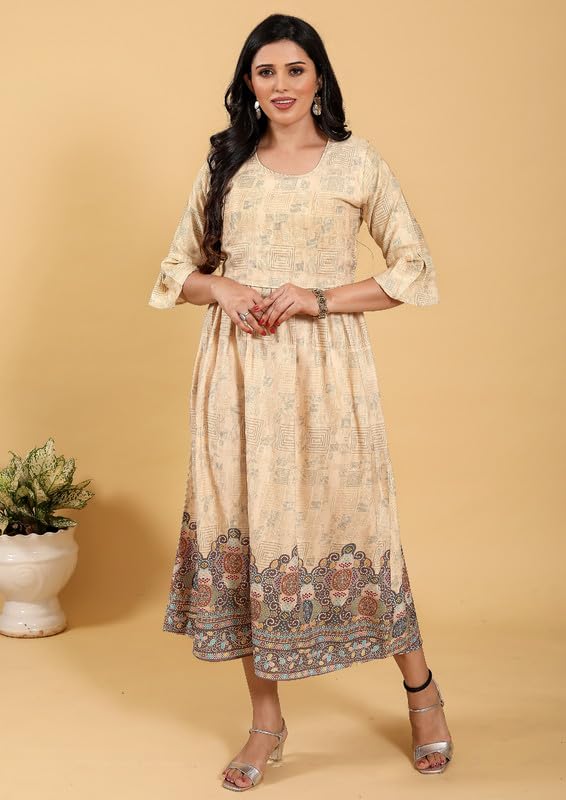 Image of RITIJYA Zipless Feeding Kurtis & Dresses for Women | Zipless Maternity Wear Gown Pregnancy Dress for Nursing Mothers | Viscose Rayon | Stylish & Comfortable | S to 4XL | Washable & Durable