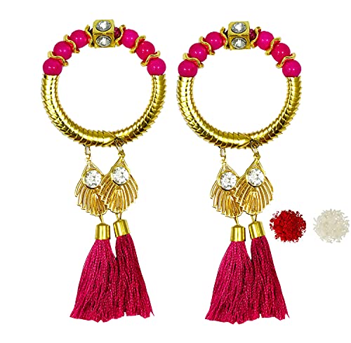 Image of Lumba Chuda Hanging Rakhi For Bhabhi| Bhabhi Kada Rakhi| Bhabhi Rakhi| Kids Rakhi | Adults Rakhi | Rakhi Gift | Rakhi Combo Set| Lumba Rakhi| Rakhi with Roli Chawal Packet|Rakhi For Sister