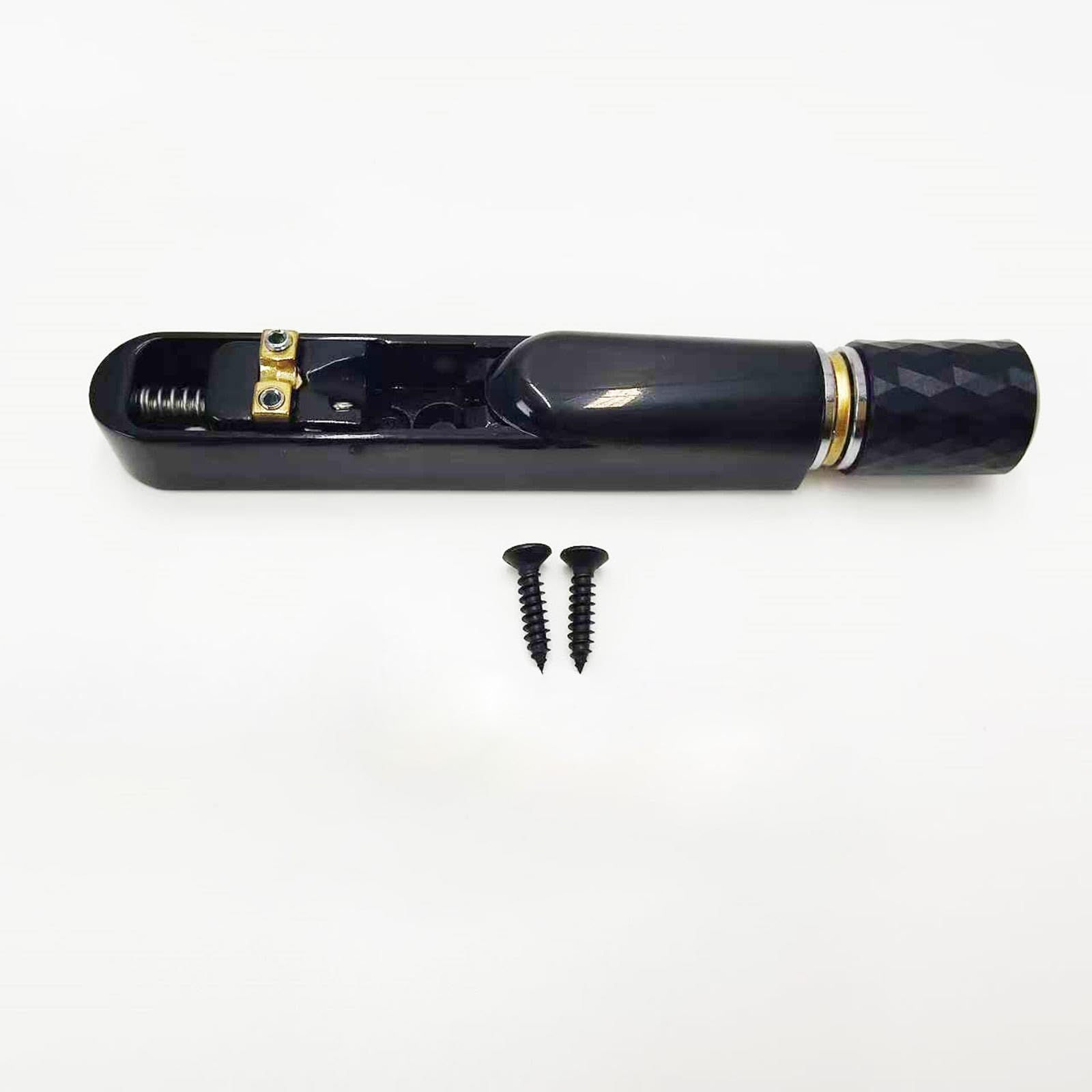 Juego puente y cordal para guitarra eléctrica sin clavijero. Piezas guitarra. Selleta individual con llave, Negro 4 Cuerdas