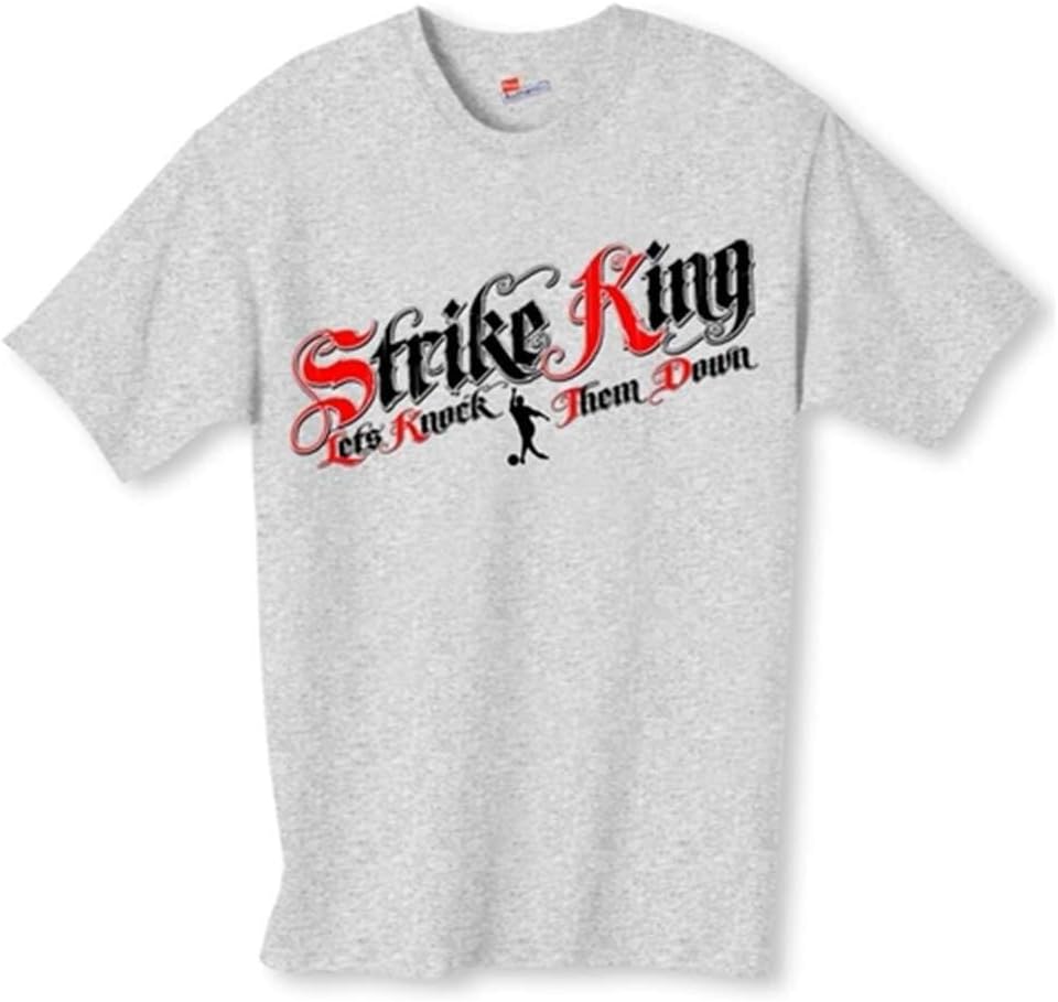 Strike King Bowling T-Shirt- Gray Large