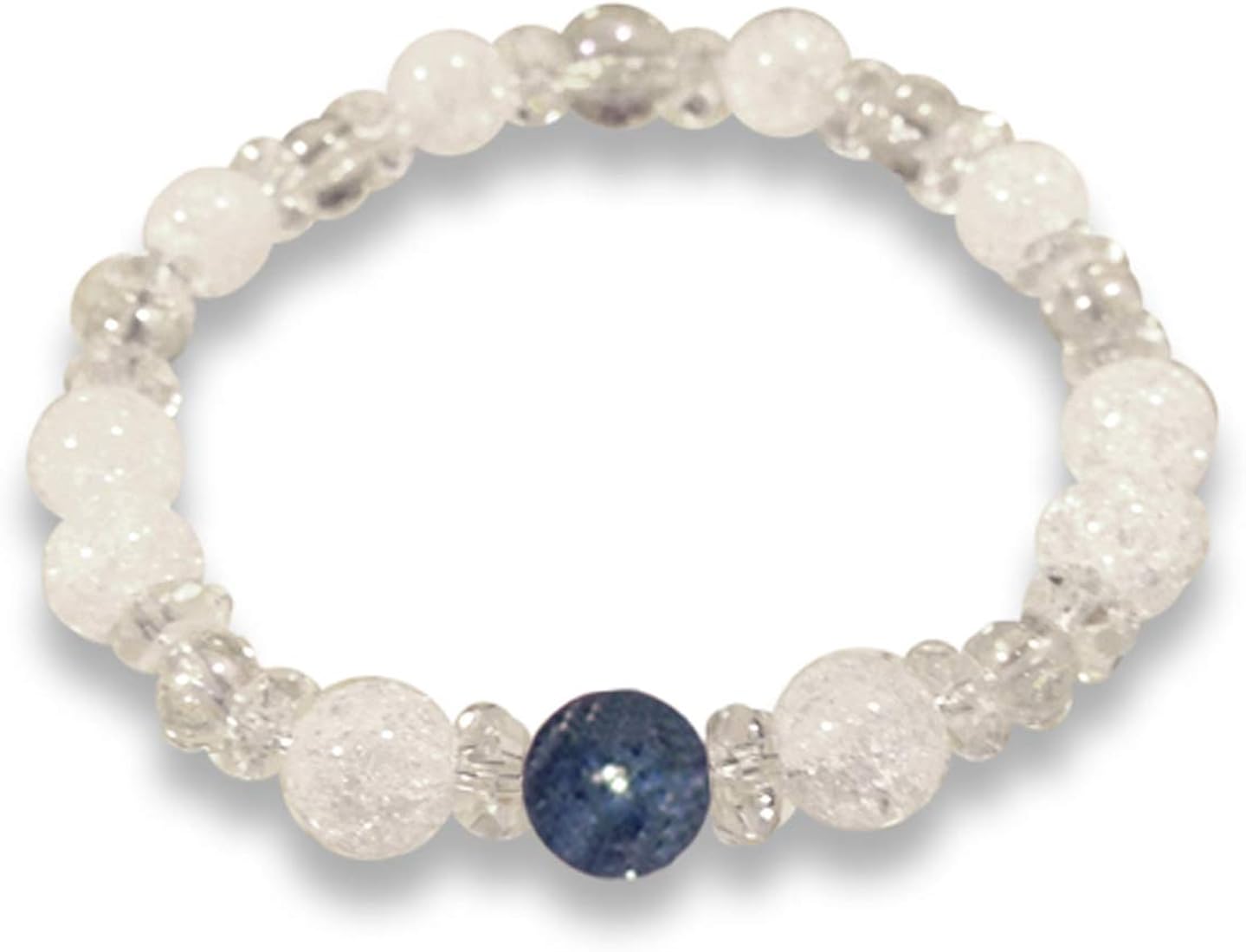 ☆国内最安値に挑戦☆ 8mm シルバーオーラ ブラッククラック水晶