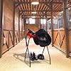 Harrison Howard Saddle Stand Freestanding Full-Size Portable Floor Horse Saddle Rack with Supportive Fabric to Prevent Possible Slippage Secure Saddle Red #5