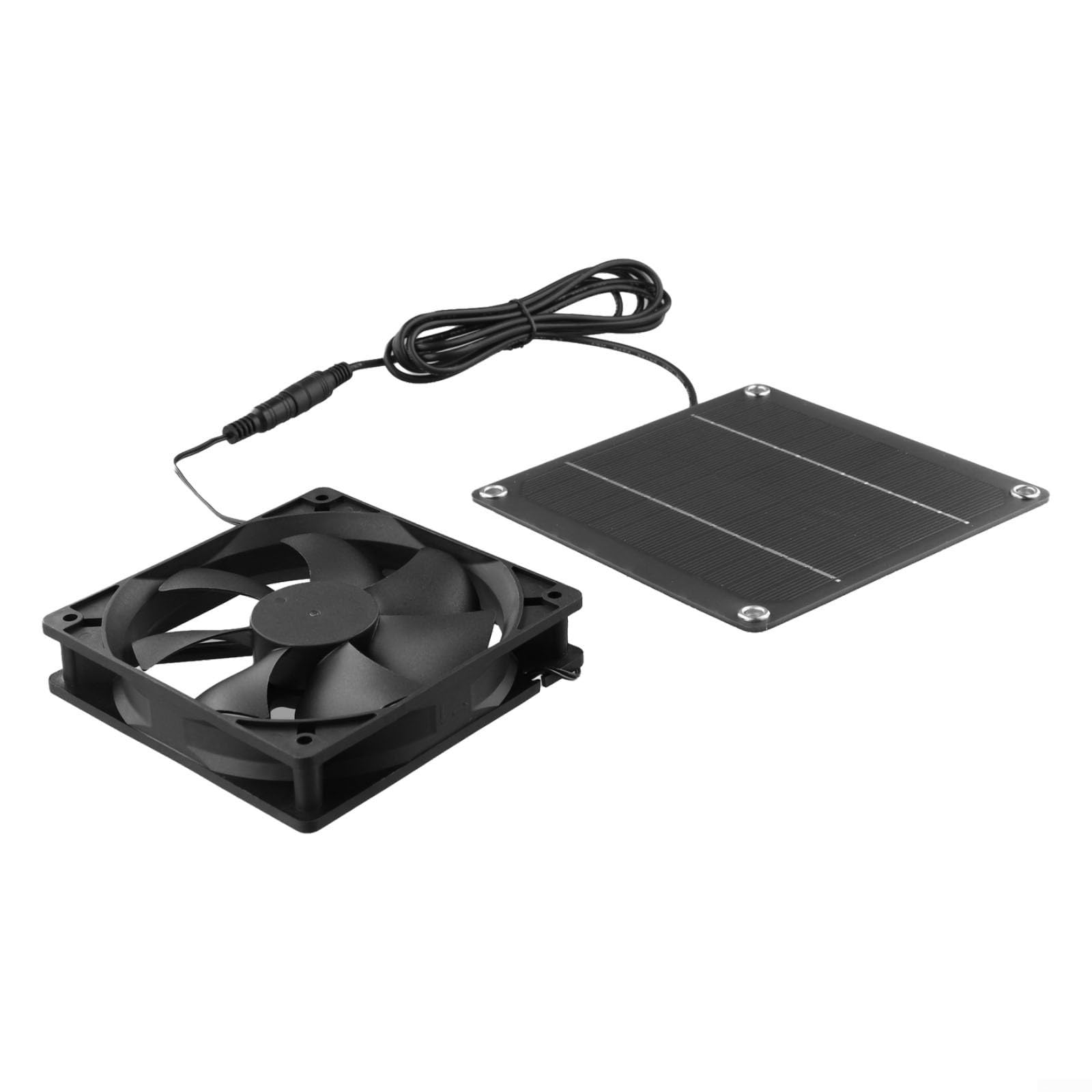 Ventola di scarico ad energia solare, 50 W, 12 V, 76,3 CFM, con pannello solare, per serra, pollame e cani, colore: nero