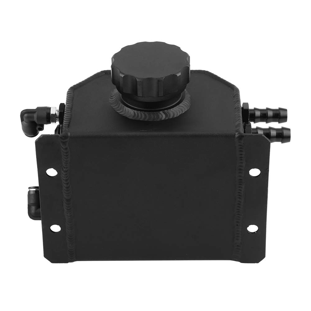 Bouteille de Reniflard de Bidon de Récupération d'huile Moteur en Aluminium de 1 L avec Bouchon de Vidange Bidon Froid Noir pour Bouteille de Reniflard de Récupération d'huile