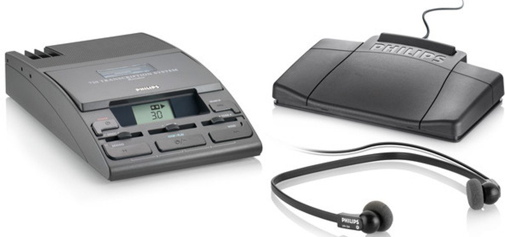 PHILIPSLFH072052 720-T Desktop Analog Mini Cassette Transcriber Dictation System w/Foot Control