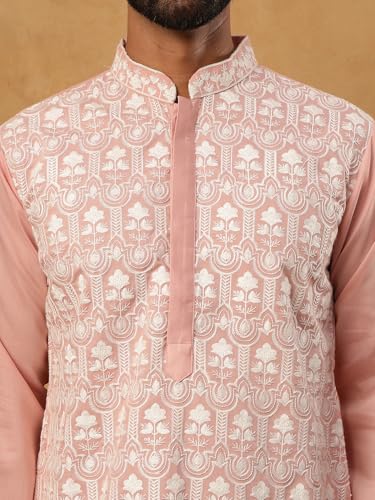 Image of Jompers Silk Blend Embroidered Kurta Pyjama Dupatta Set