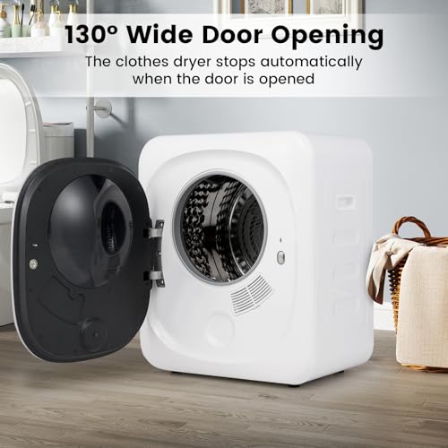 COSTWAY 4kg Vented Tumble Dryer, 800W Compact Laundry Dyer with Deodorize, Smart Mode, 4 Temp Settings, 6 Timer, Stainless Steel Tub & LED Touch Screen, Front Load Clothes Dryer Machine - Image 8
