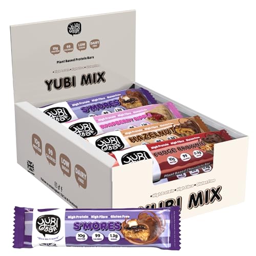 Yubi Mix Variety Box 12 Pack - Protein Bars - 99 Calories, High Protein, High Fibre, Low Sugar, Gluten Free and Dairy Free - Healthy Snacks/Nutrition Bar - Chocolate Bars - 420g