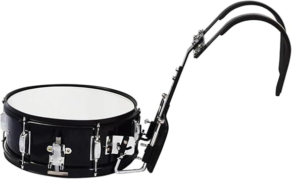 Snare Drum Head 37cm Marching Drum with Adjustable Aluminum Drum Carrier Holder for School Marching Band Performance Drum