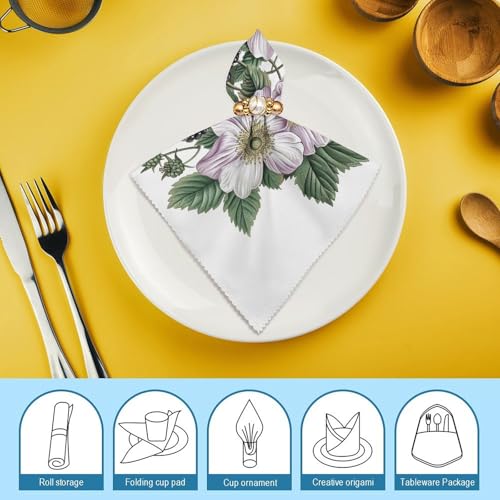 Servilletas de Tela Flores y Moras Paquete x4 miniatura 7