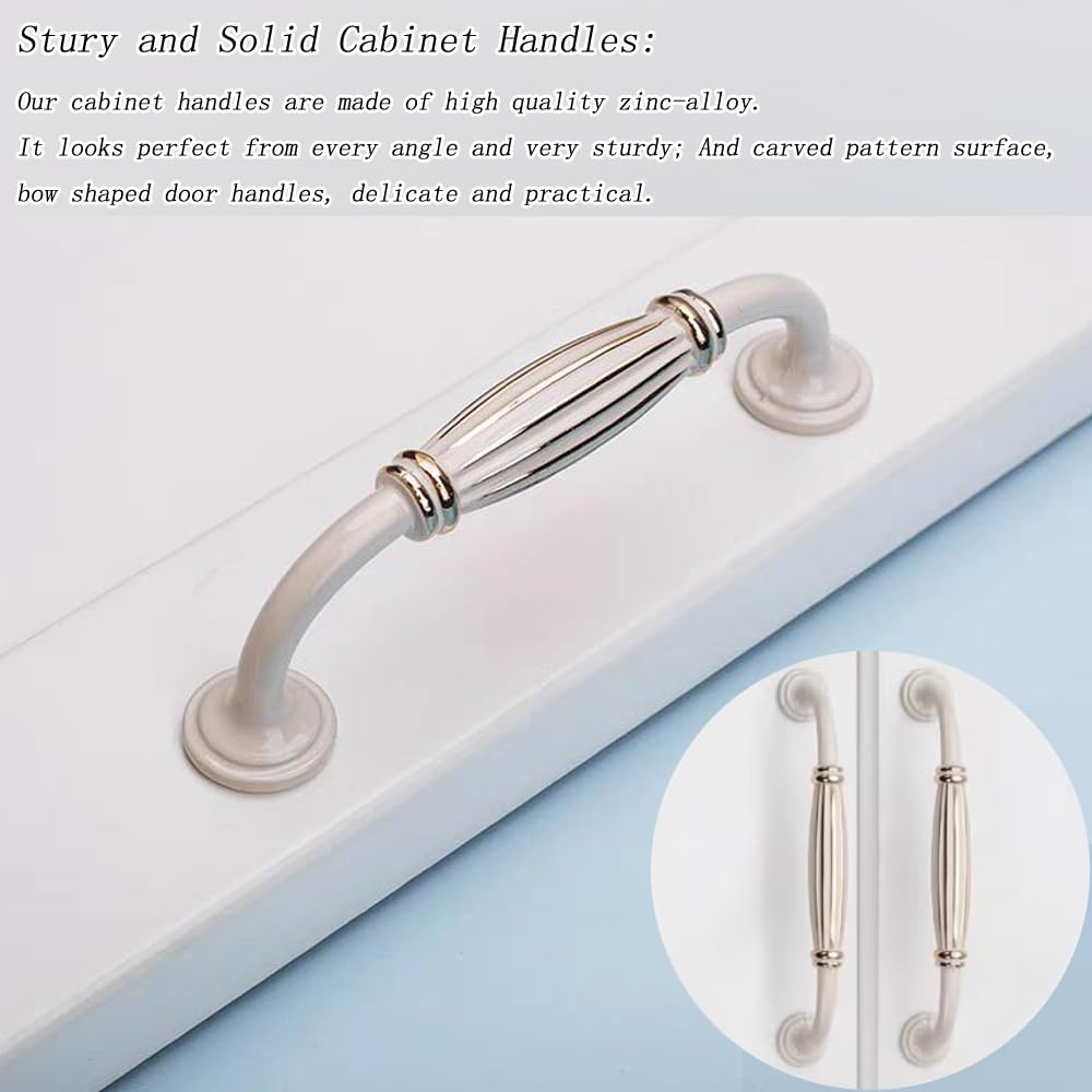 KanDery 6PCS Vintage Cabinet Handles, Chic Drawer Handles, Furniture Door Pull Handles, Antique Kitchen Cupboard Handles - Image 4