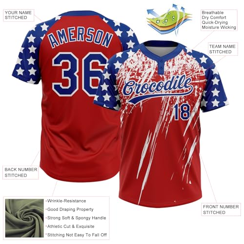 Camiseta personalizada de softbol con 2 botones, uniforme deportivo para hombre, mujer y jóvenes miniatura 3