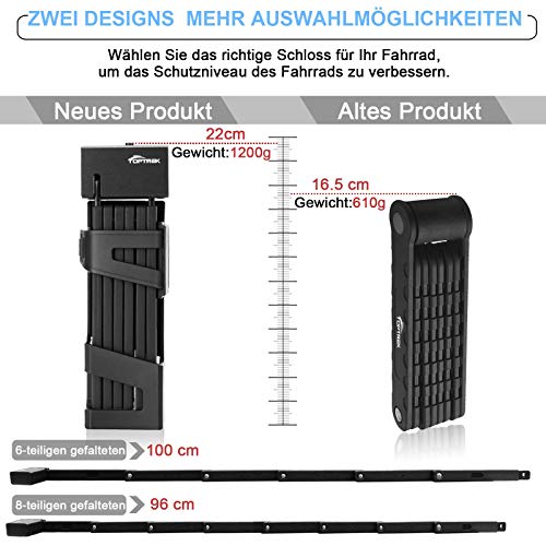 Toptrek Lucchetto pieghevole lungo 100 cm, peso