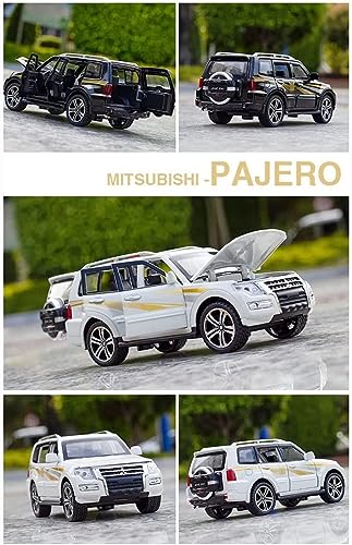 Image of Metal Pull Back Diecast Car Suv 1:32 Prajero Pull Back Car Model With Sound Light Boys Gifts Toys For Kids?Pack Of 1?, Multicolor