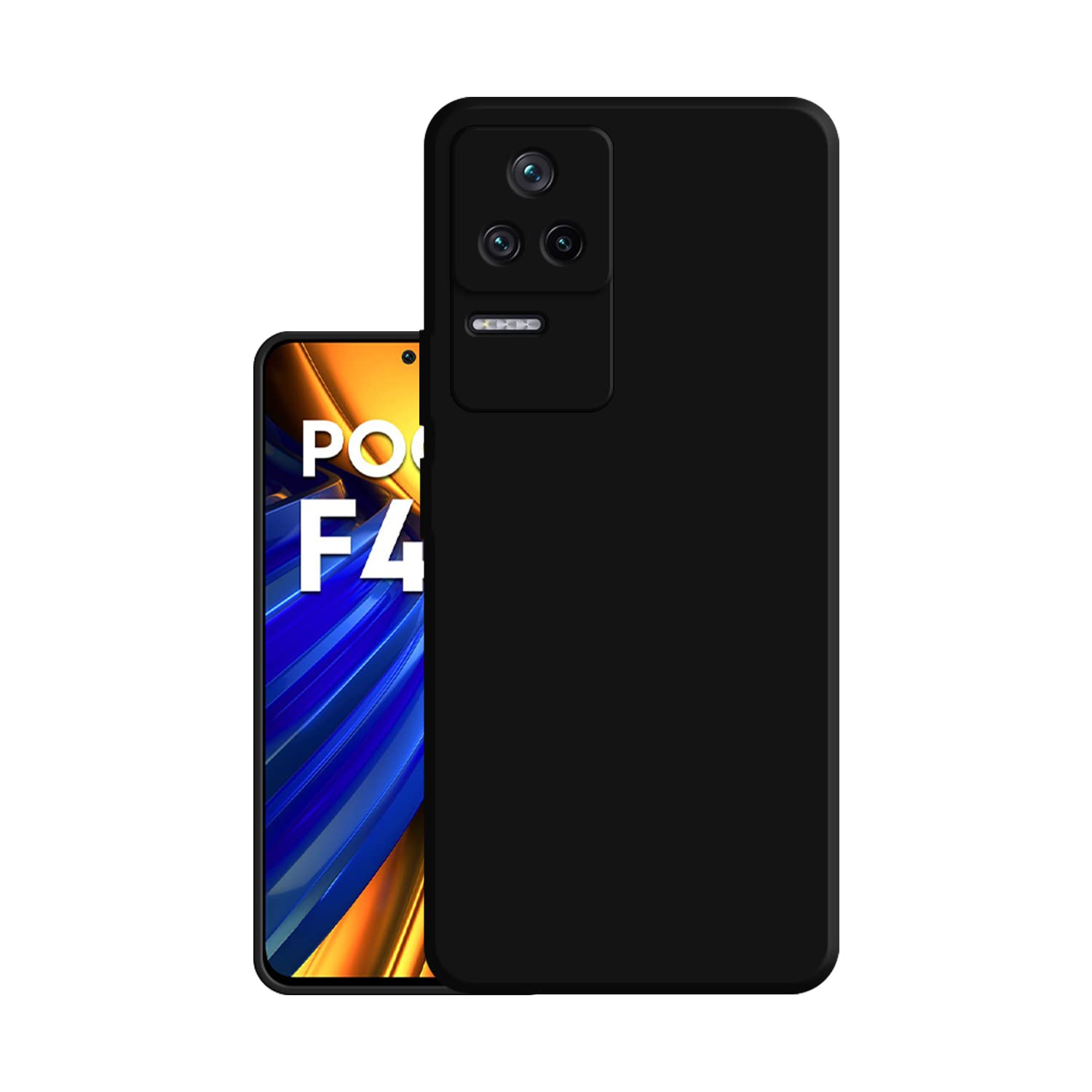 HELLO ZONE Exclusive Matte Finish Soft Back Case Cover for Poco F4 5G - Black