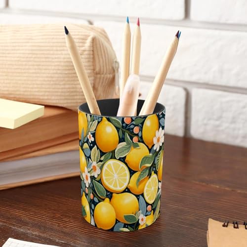Porte-stylos en métal fleurs de citron pot à crayons de bureau