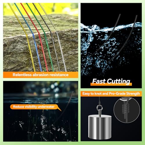 Image of Monofilament Fishing Line with Knot Guide Card, Tangle-Free Snap Ring for No More Mess, Low Memory Smooth Casting Nylon Mono String, 15 /20 /30 /50 /80LB, 220-1050 Yards