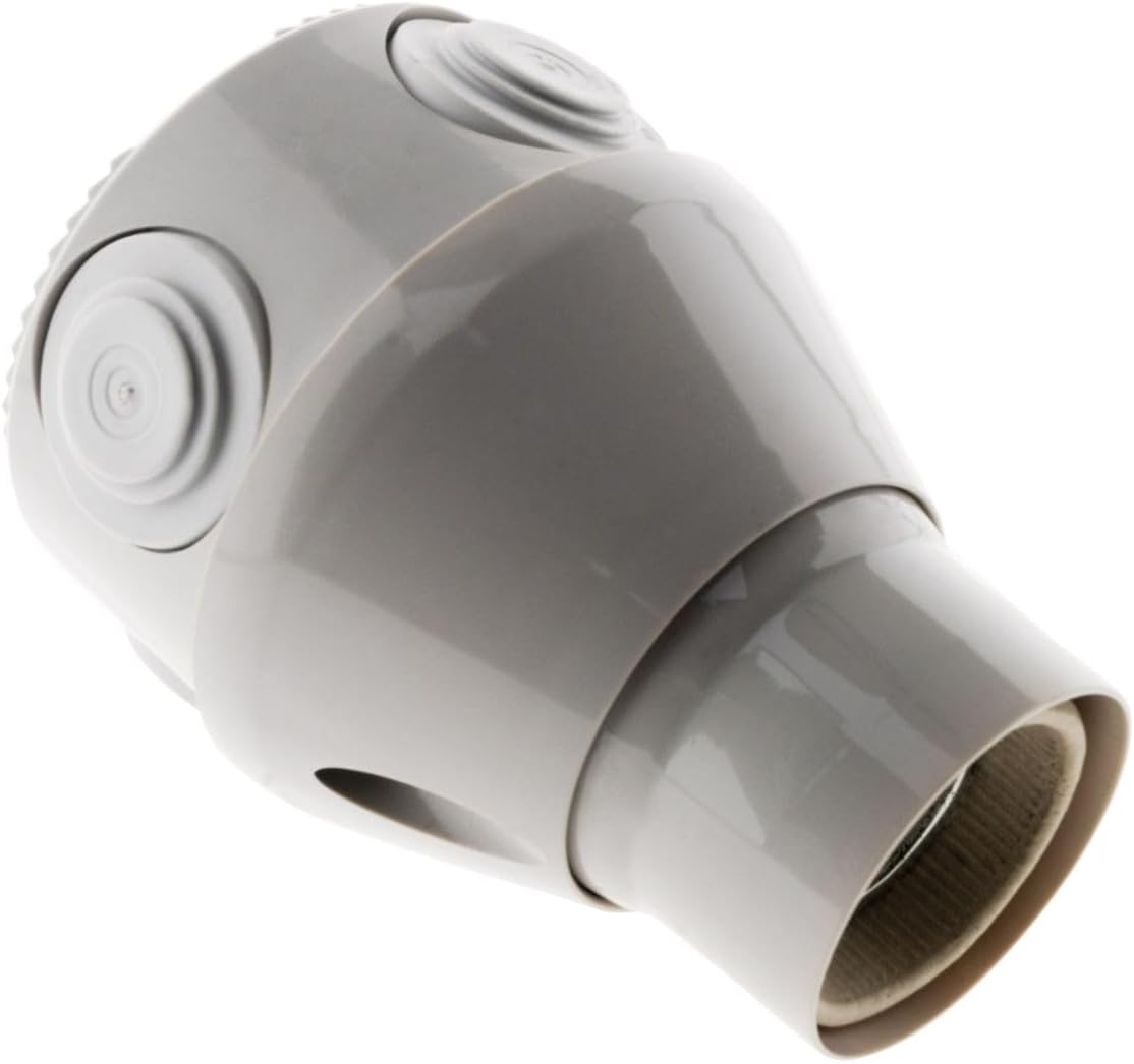 Zenitech - Portalampada E27 in Porcellana - Bianco - Max 250V, 4A - Senza Ghiera - Per Illuminazione Interna - Compatibile con Supporti Standard - Resistente al Calore