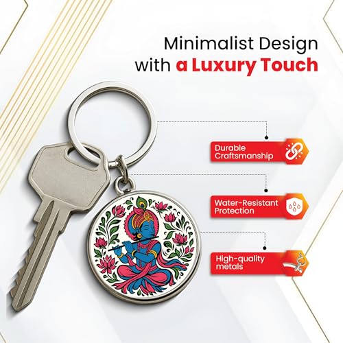 Image of MG | Protective Evil Eye /Spiritual Symbols /Om /Motivational Keychains | Double-Sided Metal Key Ring | Good Luck and devine Charm for Car, Bike, Home & Office