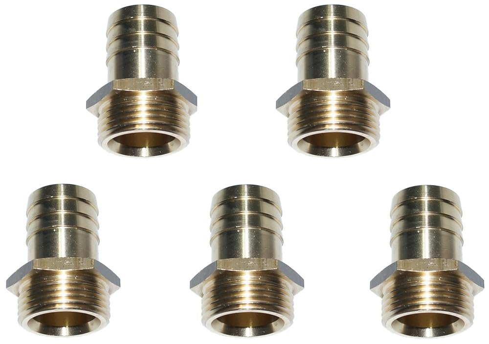 5 bocchette filettate in ottone, diverse misure (G 2-50 mm)