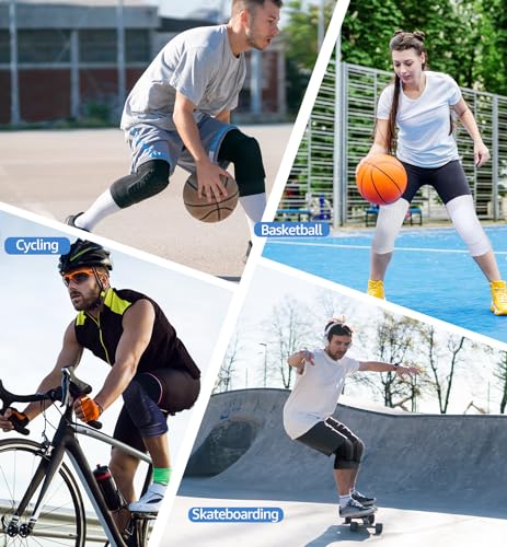 Image of HiRui Knee Pads for Kids Youth Adult, Basketball Baseball Knee Brace Knee Support, Collision Avoidance Kneepad Compression Knee Sleeve for Volleyball Football Cycling Running-1Pair (Black, XS)