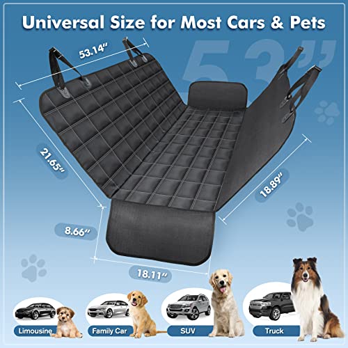 Image of 4-in-1Dog Car Seat Cover for Back Seat, 100% Waterproof Dog Car Seat Cover, Scratchproof&Nonslip Car Hammock for Dogs, Dog Seat Cover for Car, SUVs, Trucks (Plastic) (Multicolor)