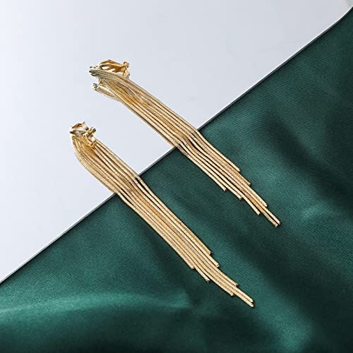 Metal Clip On Earrings for Women Non Pierced Dangle Drop Earrings Multiple Styles4