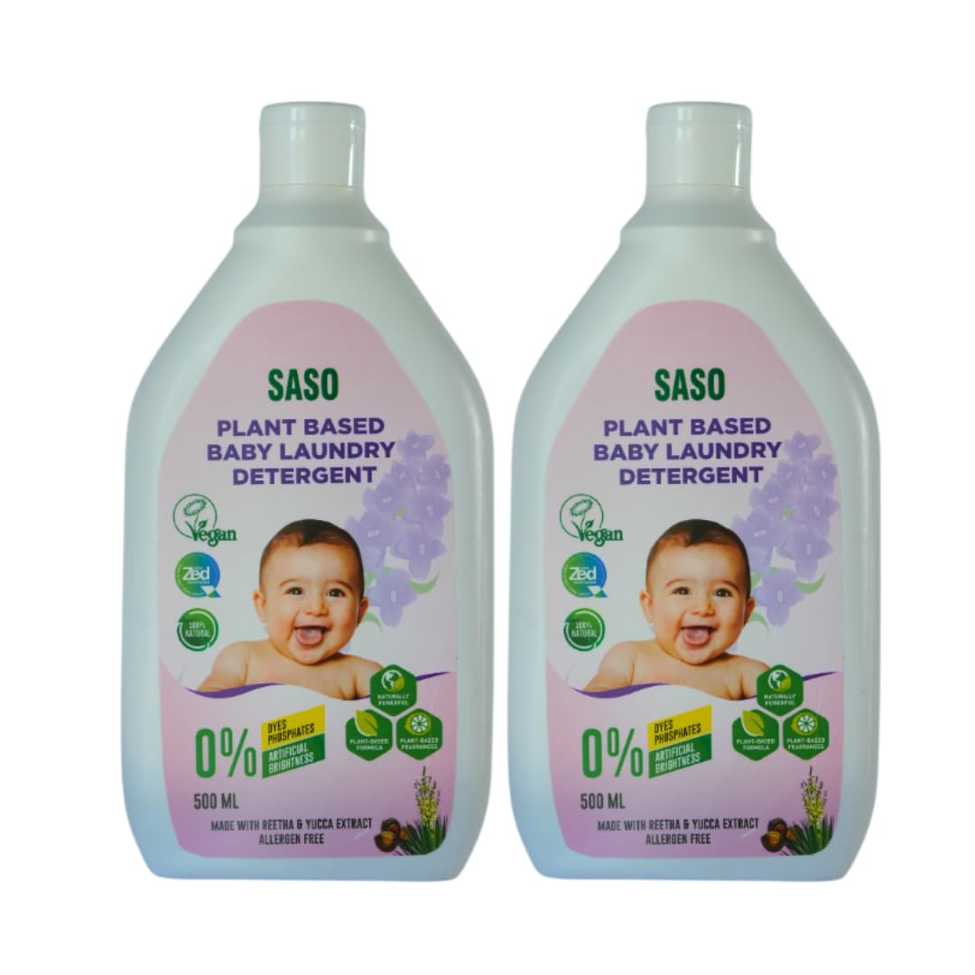 Plant Based Baby Laundry Detergent Pack Of 2 1000 ml |100% Natural & Organic|Plant Based|Toxin free|Liquid|Brand|SASO-image-11