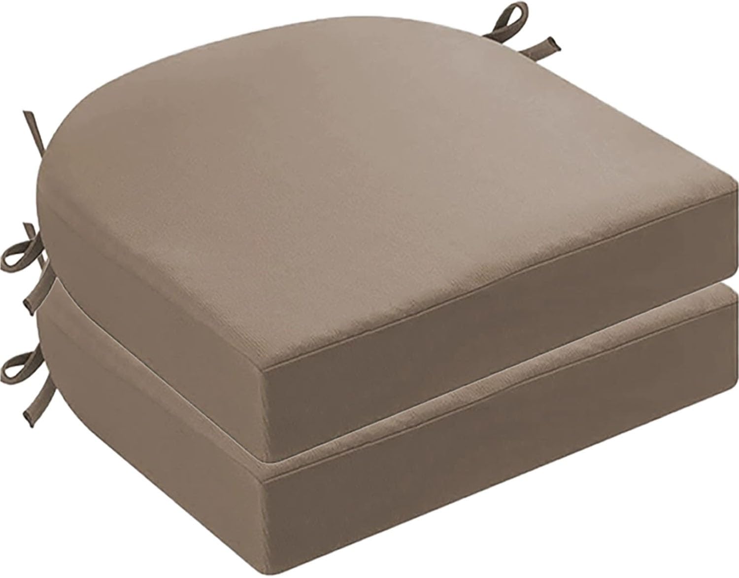 DOGACA Outdoor Chair Cushions Set of 2 4 6, Waterproof U-Shaped Seat Cushion with Ties & Zipper, Removable Washable Patio Chair Pads for Garden, Patio, Camp(7,2pcs:50 * 50 * 5cm)
