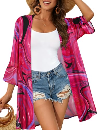 Image of Swimsuit Coverups for Women Sarong Beach Bikini Wrap Sheer Short Skirt Chiffon Scarf for Swimwear