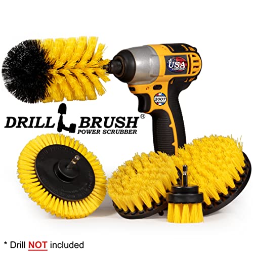 Image of Drill Brush Power Scrubber by Useful Products - Drillbrush Grout Cleaner Brush Kit - Bathroom Drill Brush Attachment Set - Household Cleaning Drill Brush Set - Bathroom Cleaning Brushes for Drill