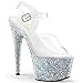 Produktbild Pleaser Damen Adore-708lg Offene Sandalen, Clear/Aqua Glitter, Clear/Slv Multi Glitter, 36 EU