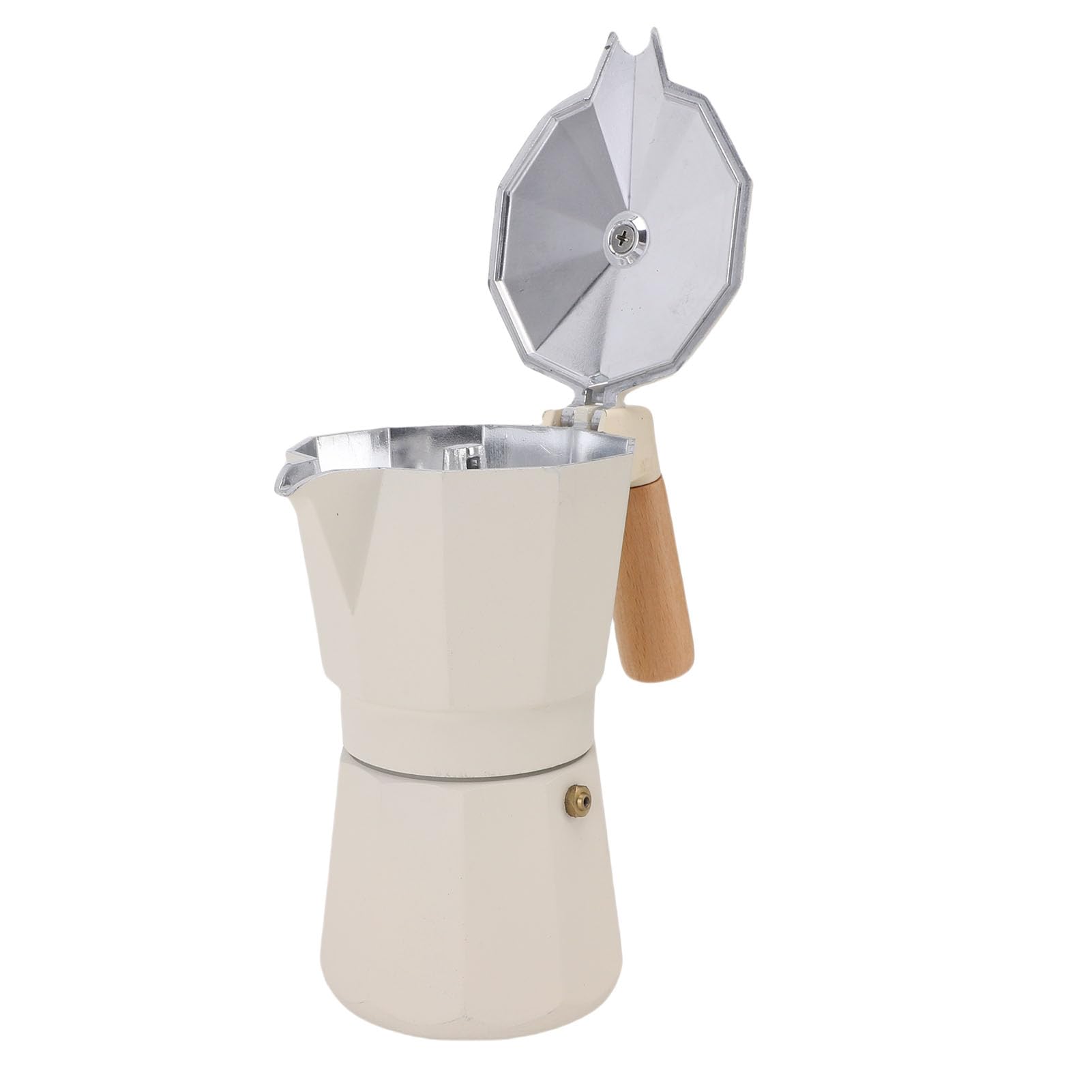 Cafetière italienne moka 6 tasses ASHATA blanc en aluminium de qualité supérieure