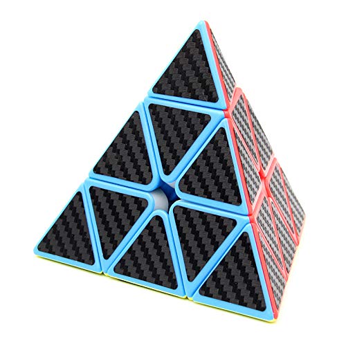Amaza 3X3 Pyramid Speed Cube Carbon Fiber Sticker Puzzle Cube 3X3X3 Speed Cube Triangle Magic Cube Puzzle Toy Magic Cube Puzzles #TOP3