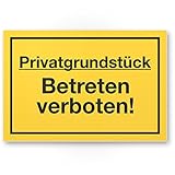 FÜR IHRE SICHERHEIT ALS GRUNDSTÜCKSBESITZER: Schützen Sie jetzt Ihr Grundstück vor dem ungewollten Betreten Fremder mit diesem Hinweisschild. Halten Sie ungebetene Gäste fern und vermeiden Sie dadurch etwaige Missverständnisse mit Eindringlingen.