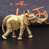 Personalidad Mini estatua de cobre puro Adornos Escritorio retro Estatua antigua Escultura Bronce antiguo Figuras de elefante en miniatura Té Adorno de mesa for mascotas Decoraciones Cobre sólido Arte