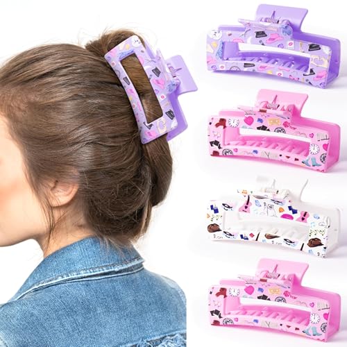 Pinzas de cabello rosas 4 piezas para mujer y niña miniatura 1