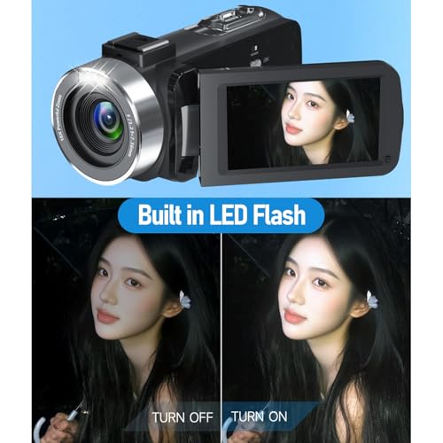 Caméra Vidéo 4K avec écran rabattable et interface Hot Shoe