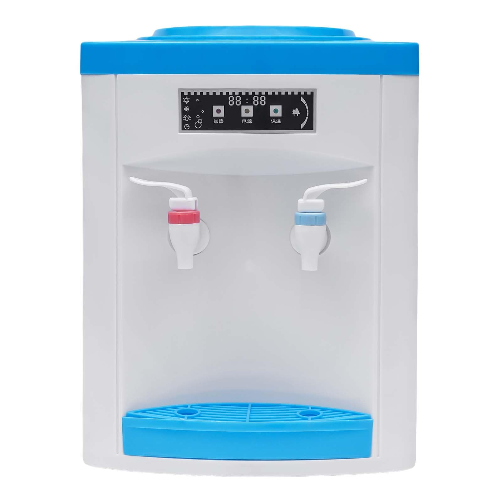 Top Loading Water Cooler Dispenser for 1.1-4.7 Gallon Bottle Hot and Cold Water Dispenser Countertop Mini Desktop Water Dispenser for Home Office Dormitory Use White and Blue Tabletop Water Dispenser