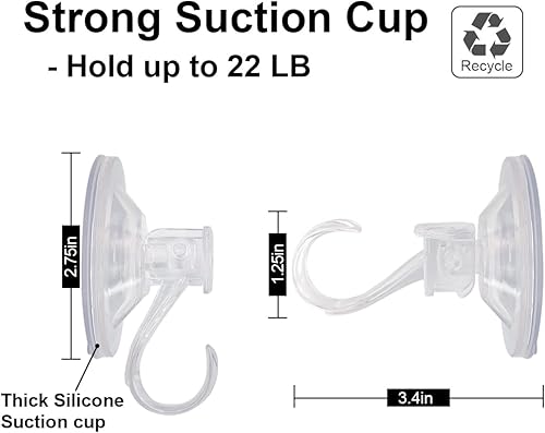 Miniatura 3 de STAMI PLET Paquete de 4 colgadores de corona con ventosa, grande, transparente, extraíble, resistente, soporte para corona, uso para ventana, puerta